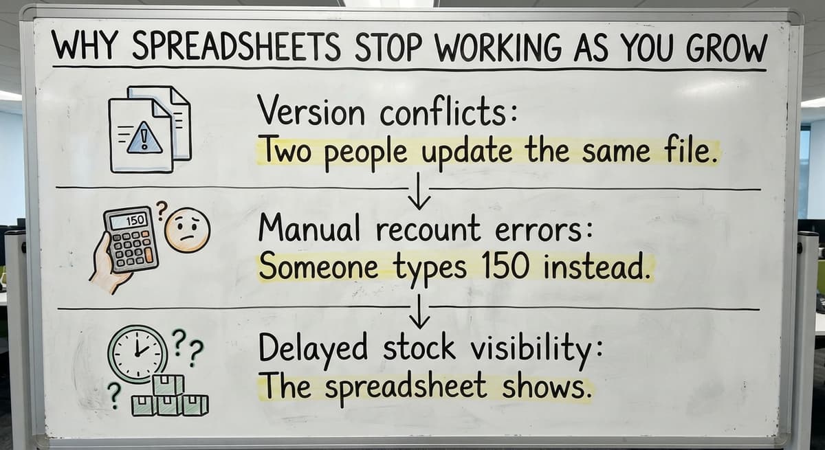 Why Spreadsheets Stop Working as You Grow, drawn out