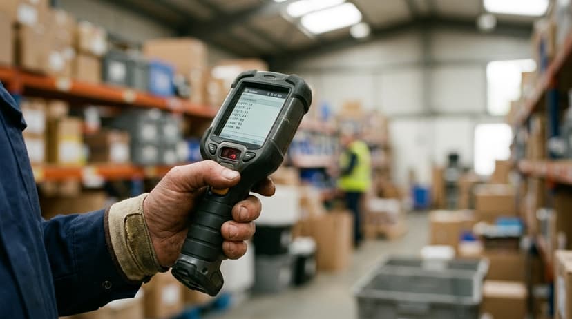 Close detail from the work warehouse inventory tracking software supports