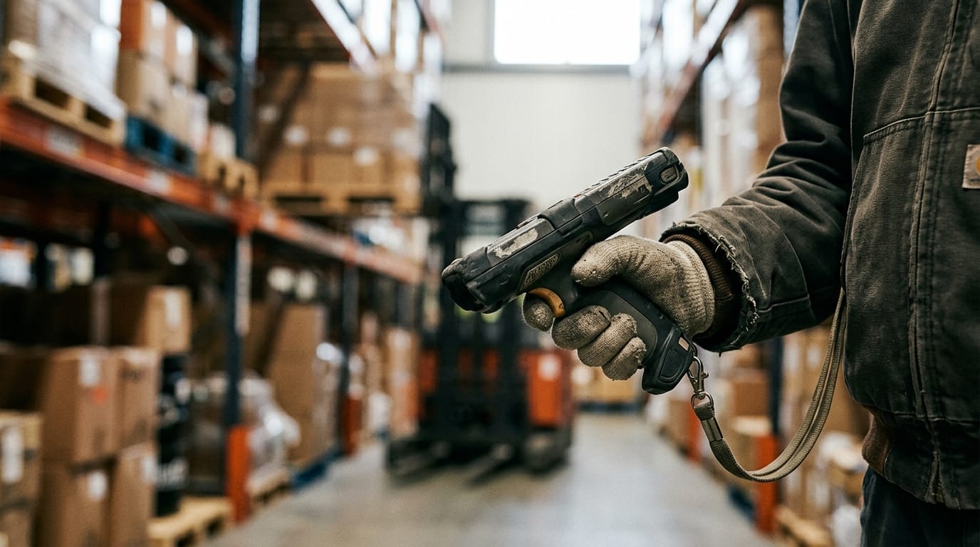 Close detail from the work warehouse management cloud supports
