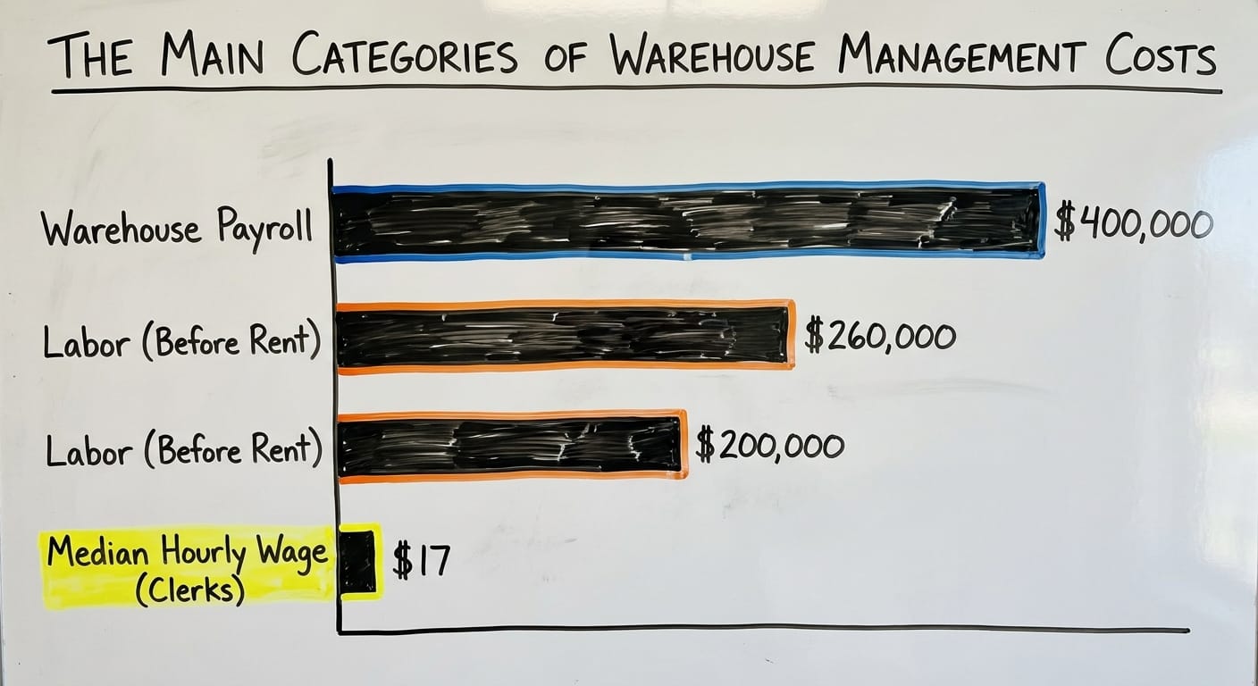 The Main Categories of Warehouse Management Costs, in figures