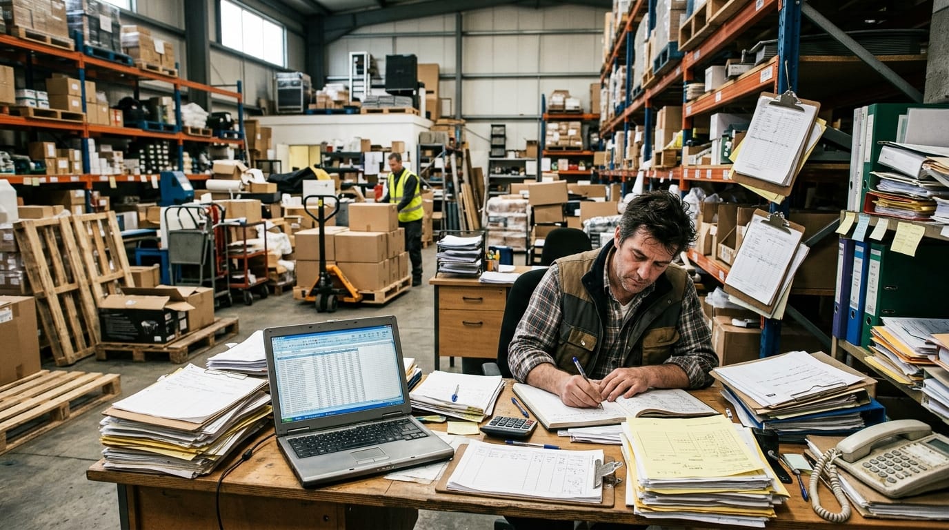 The manual process warehouse management costs replaces