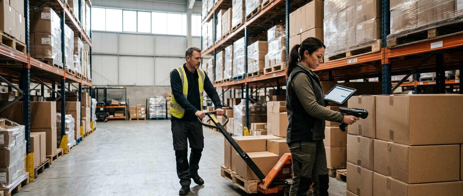 The team who would use warehouse management functions, mid-task
