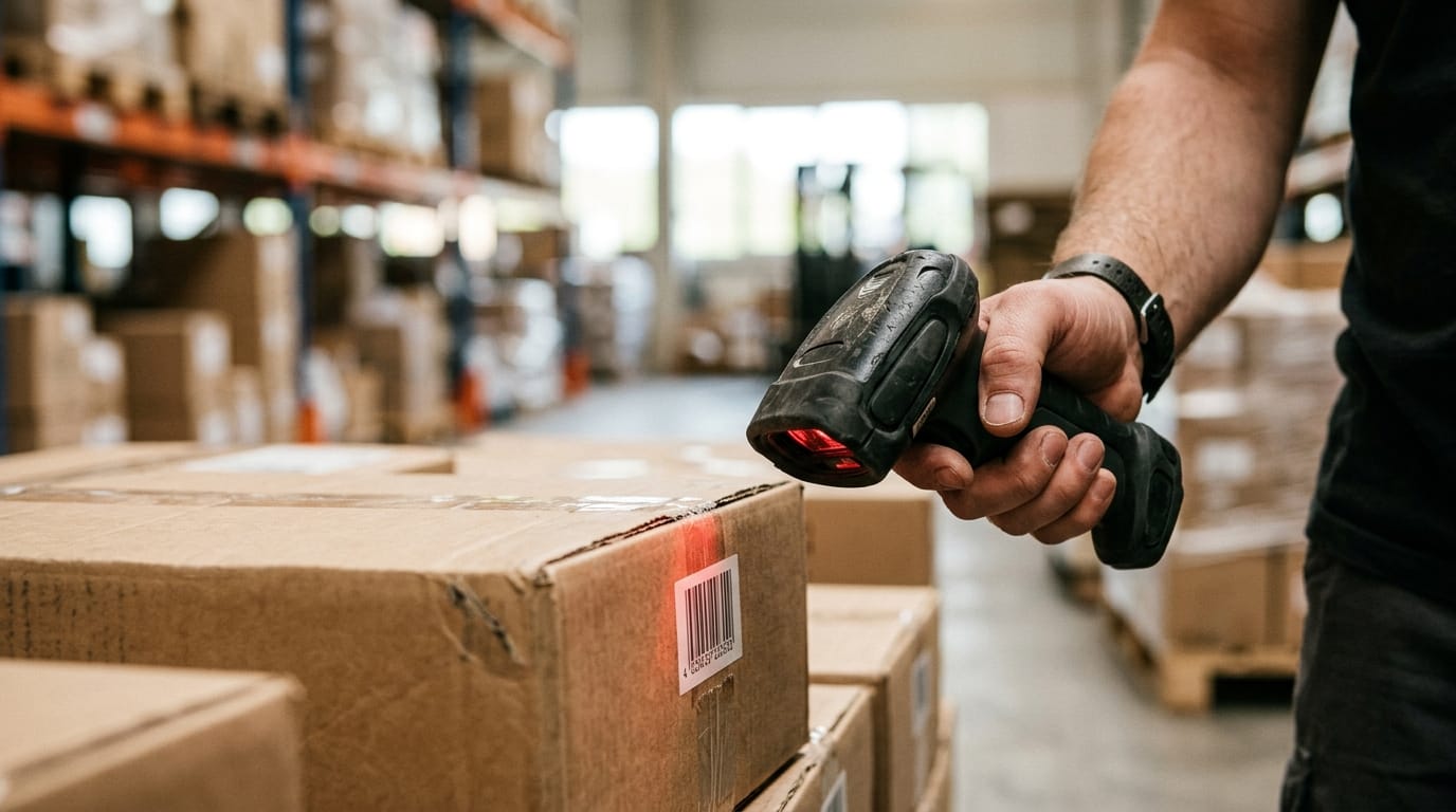 Close detail from the work warehouse management system examples supports