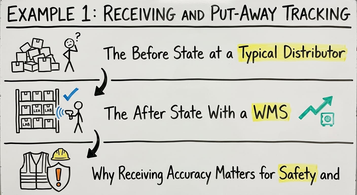 Example 1: Receiving and Put-Away Tracking, drawn out