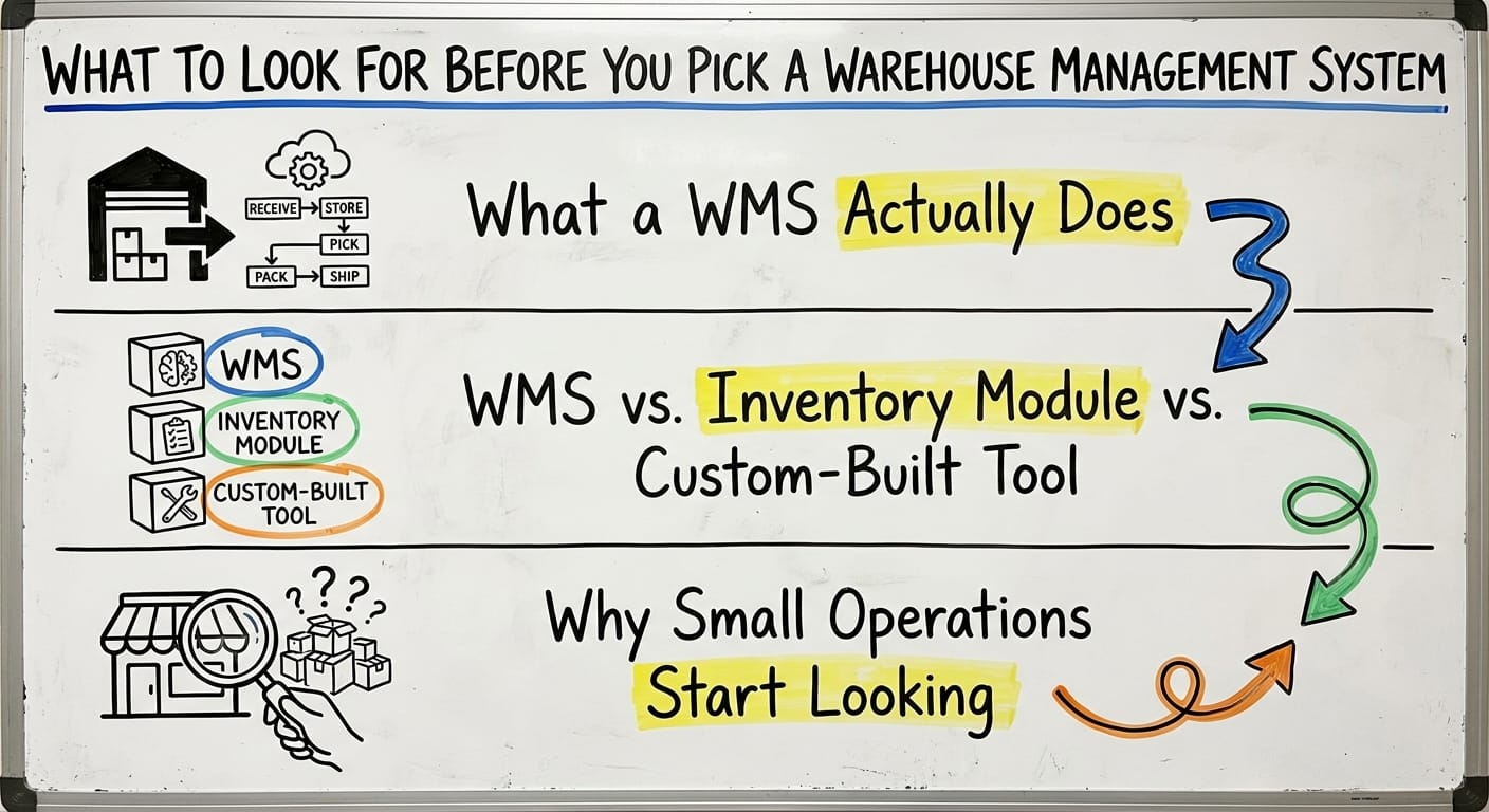 What to Look for Before You Pick a Warehouse Management System, drawn out