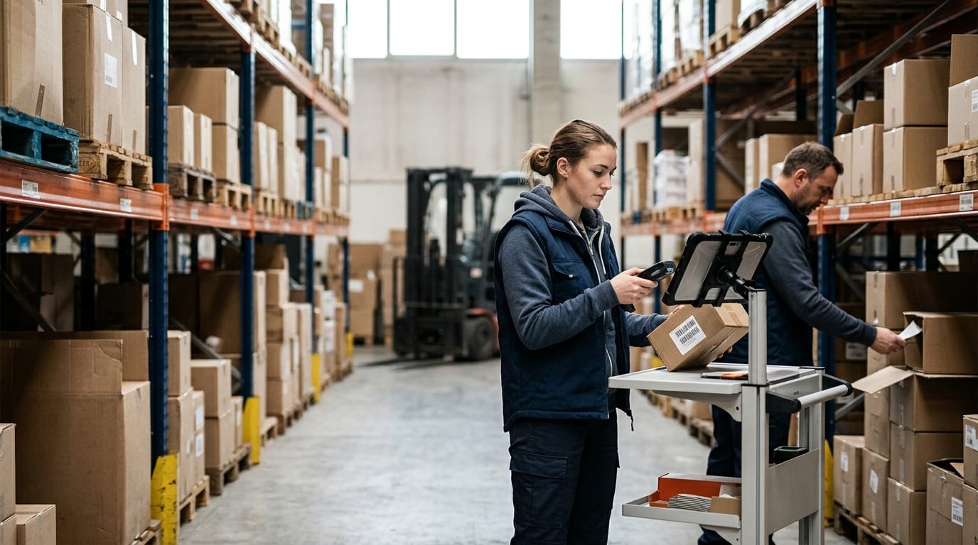 The team who would use warehouse management system types, mid-task