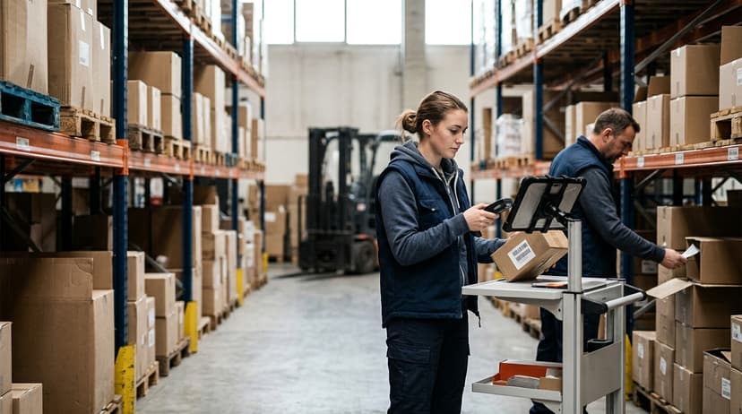 The team who would use warehouse management system types, mid-task