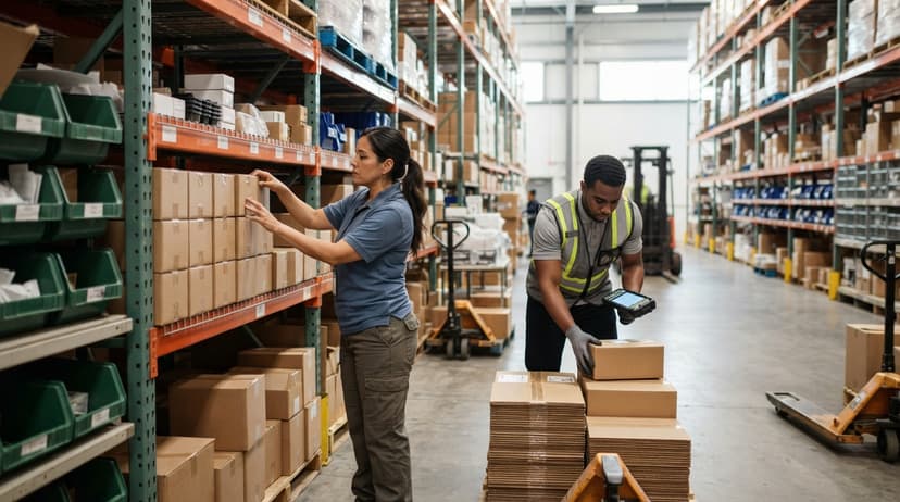 The team who would use warehouse organization ideas, mid-task