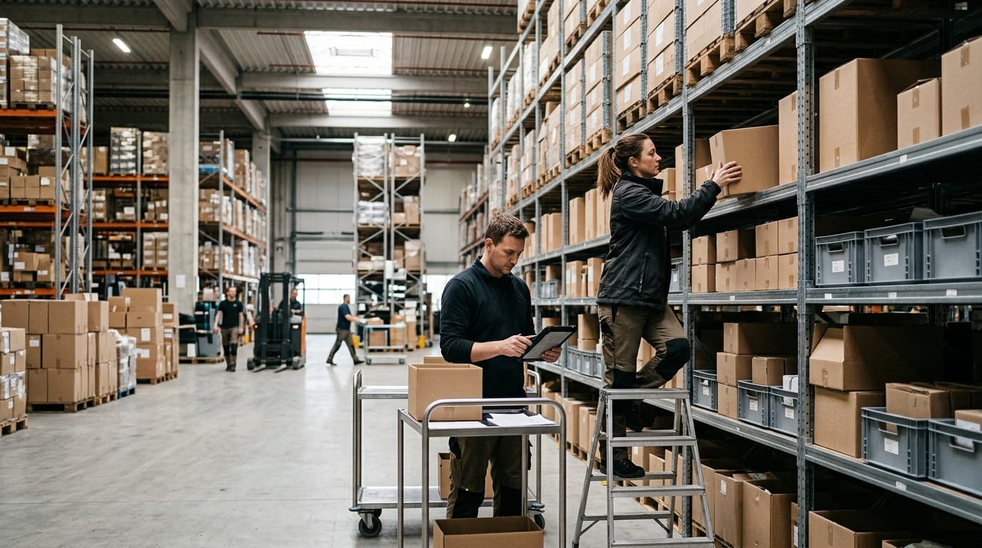 The team who would use warehouse organization, mid-task