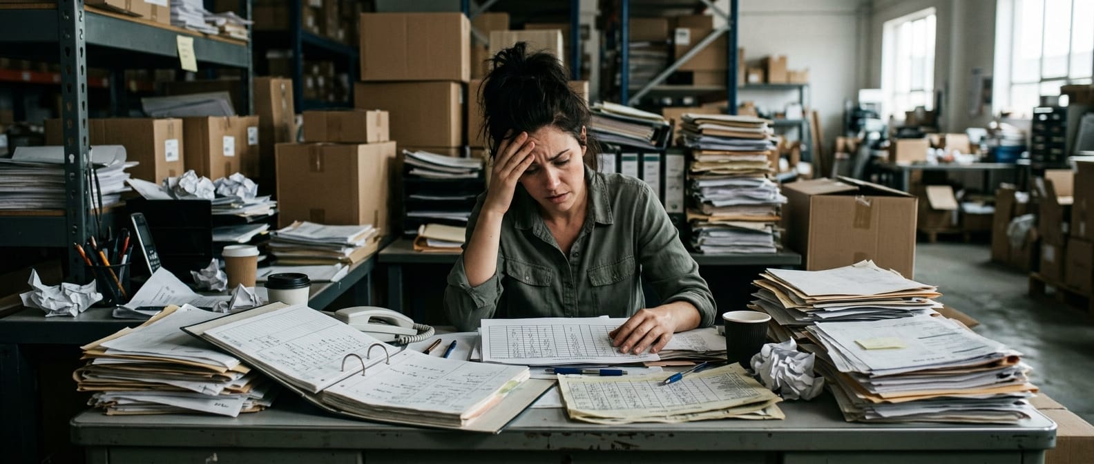 The manual process warehouse organization replaces