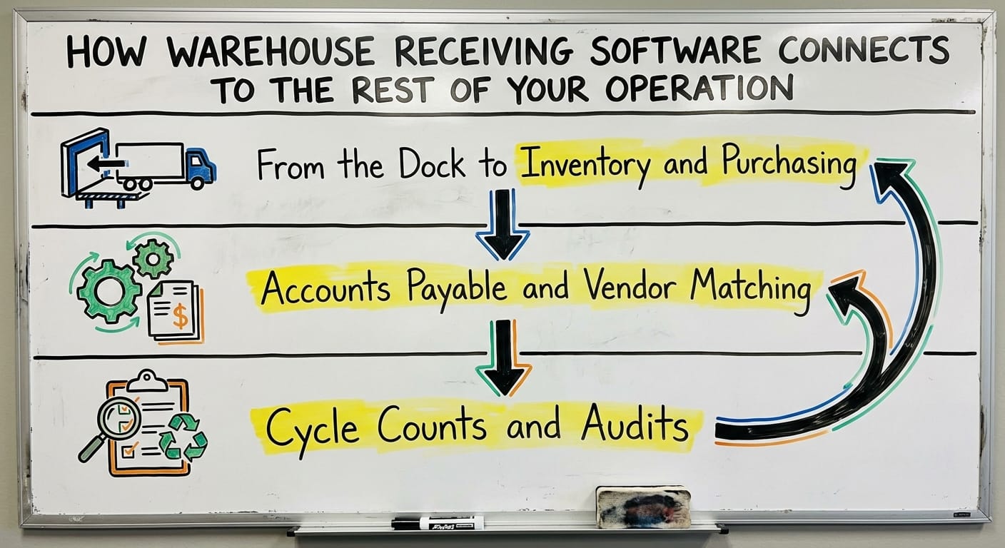 How Warehouse Receiving Software Connects to the Rest of Your Operation, drawn out