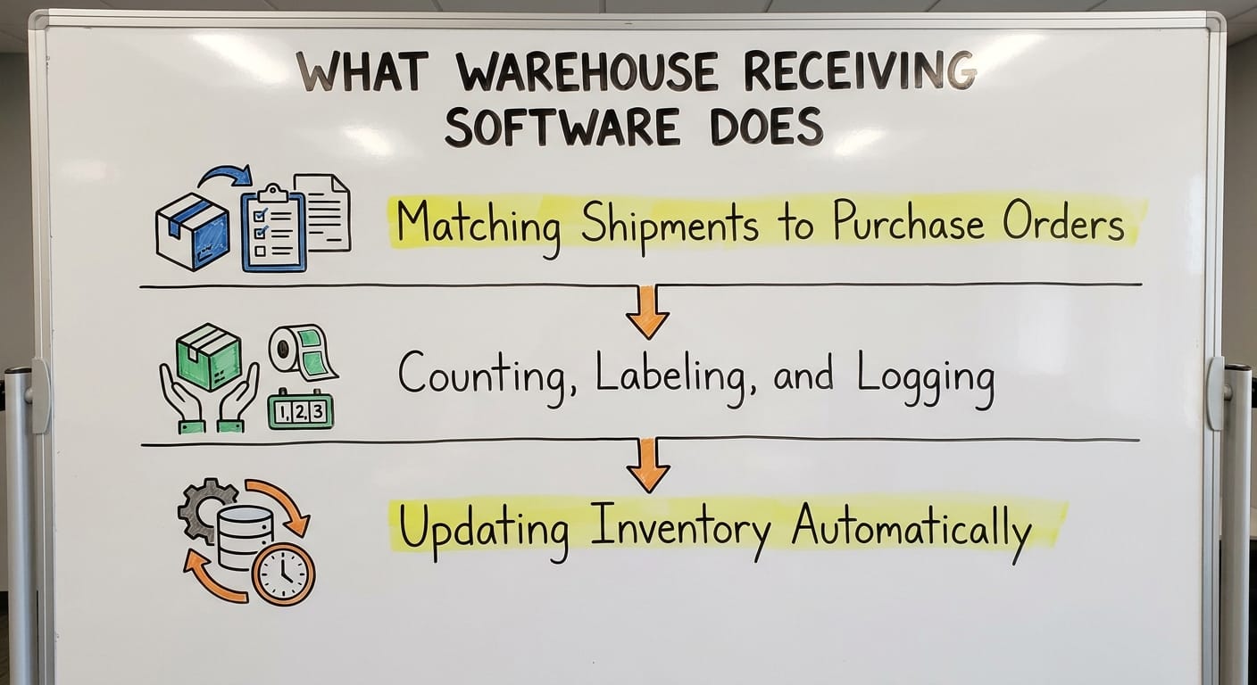 What Warehouse Receiving Software Does, drawn out