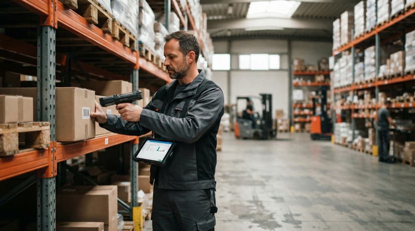 The team who would use warehouse scanner system, mid-task