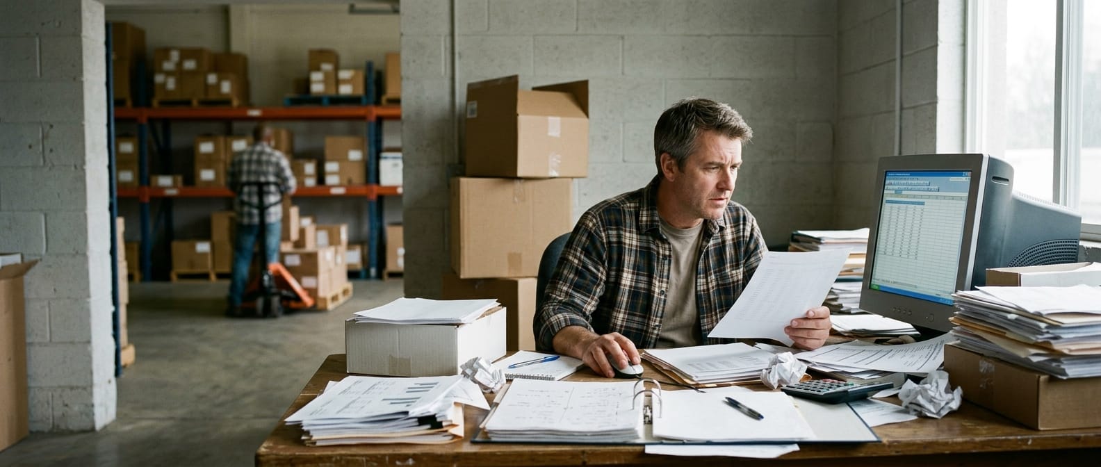 The manual process warehouse shipment replaces