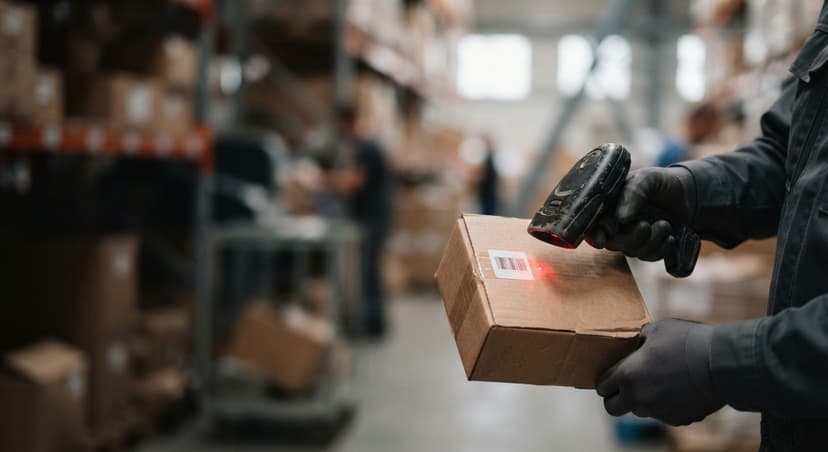 Close detail from the work warehouse stock management software supports