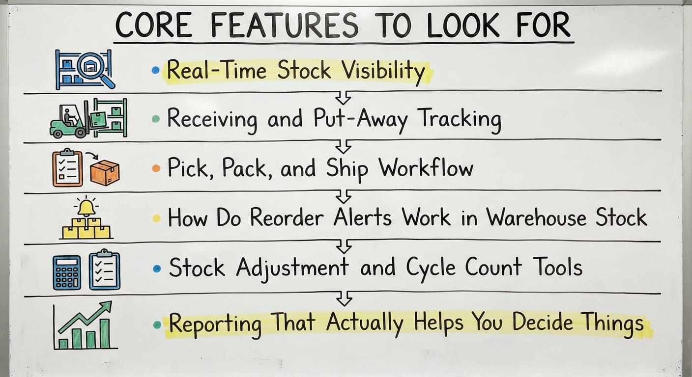 Core Features to Look For, drawn out