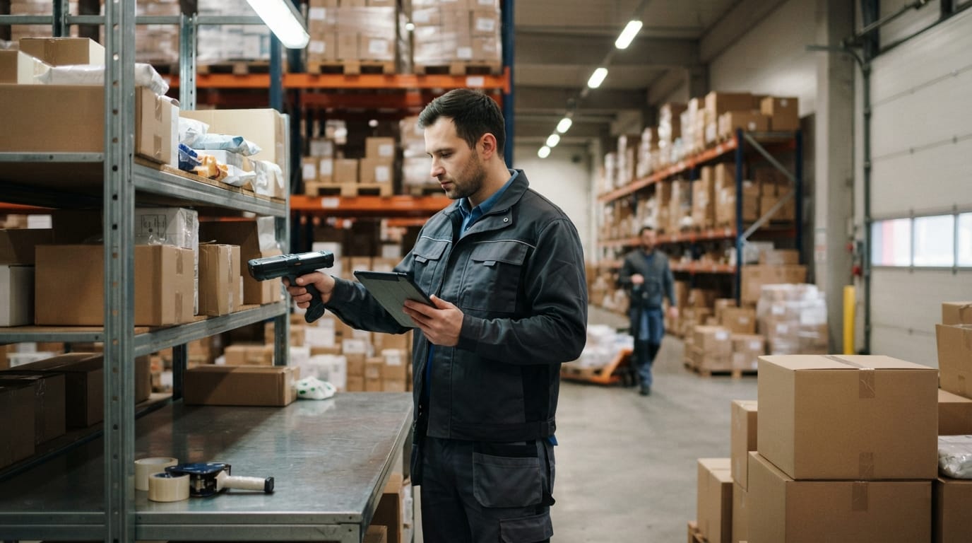 The team who would use warehouse stock management software, mid-task