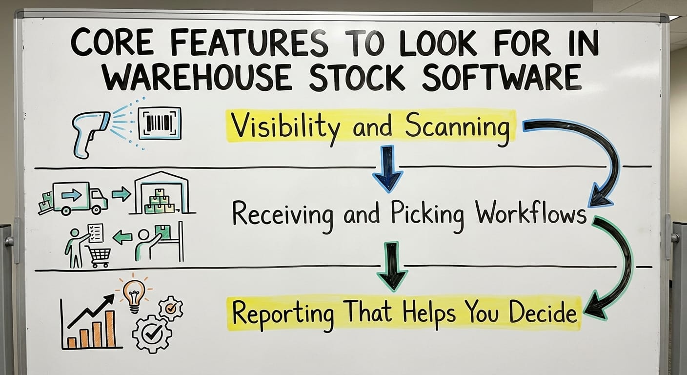 Core Features to Look for in Warehouse Stock Software, drawn out