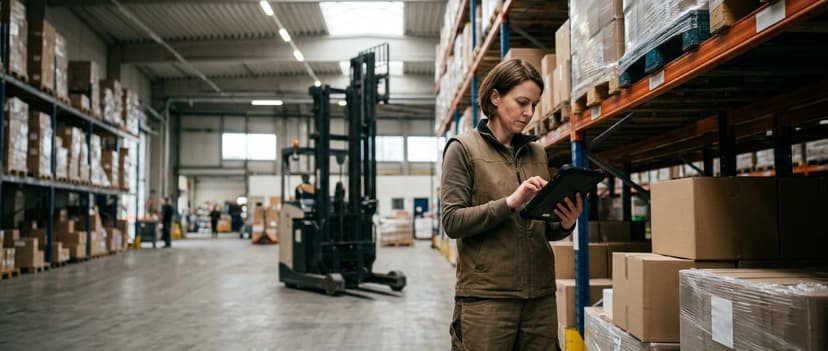 The team who would use warehouse stock software, mid-task