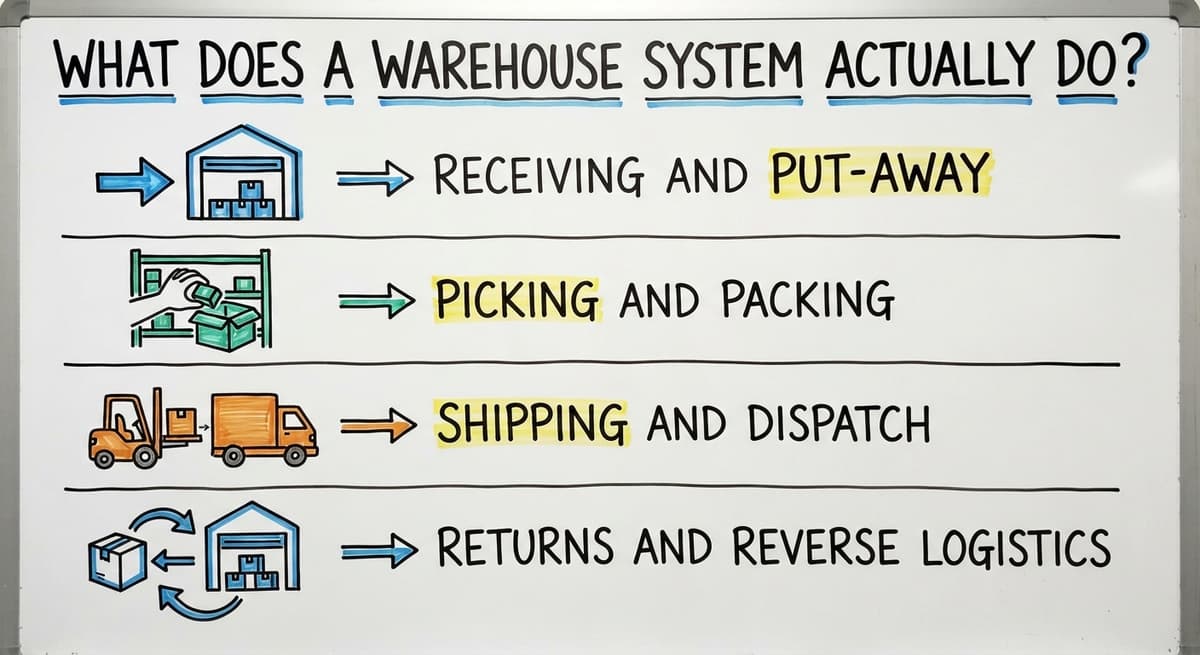 What Does a Warehouse System Actually Do?, drawn out