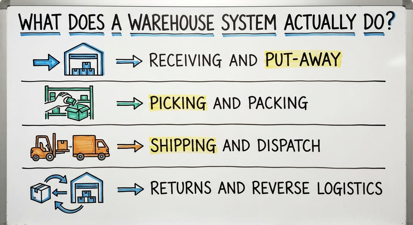 What Does a Warehouse System Actually Do?, drawn out