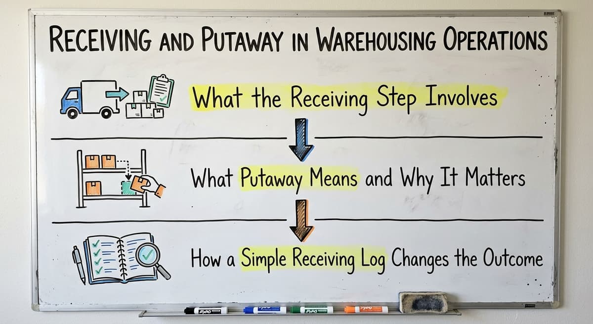 Receiving and Putaway in Warehousing Operations, drawn out