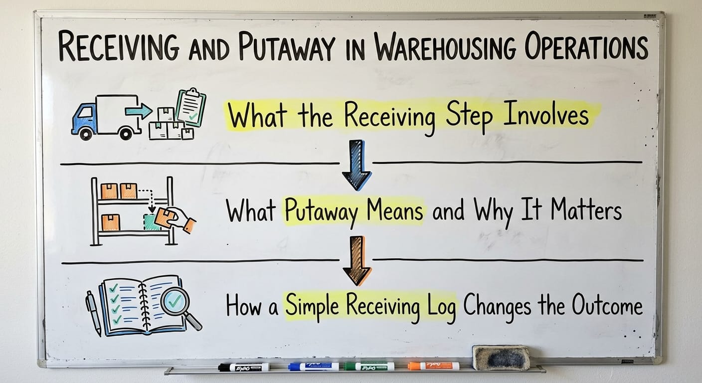 Receiving and Putaway in Warehousing Operations, drawn out