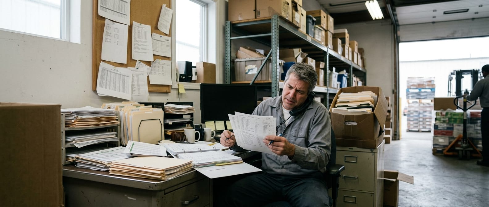 The manual process warehousing operations replaces