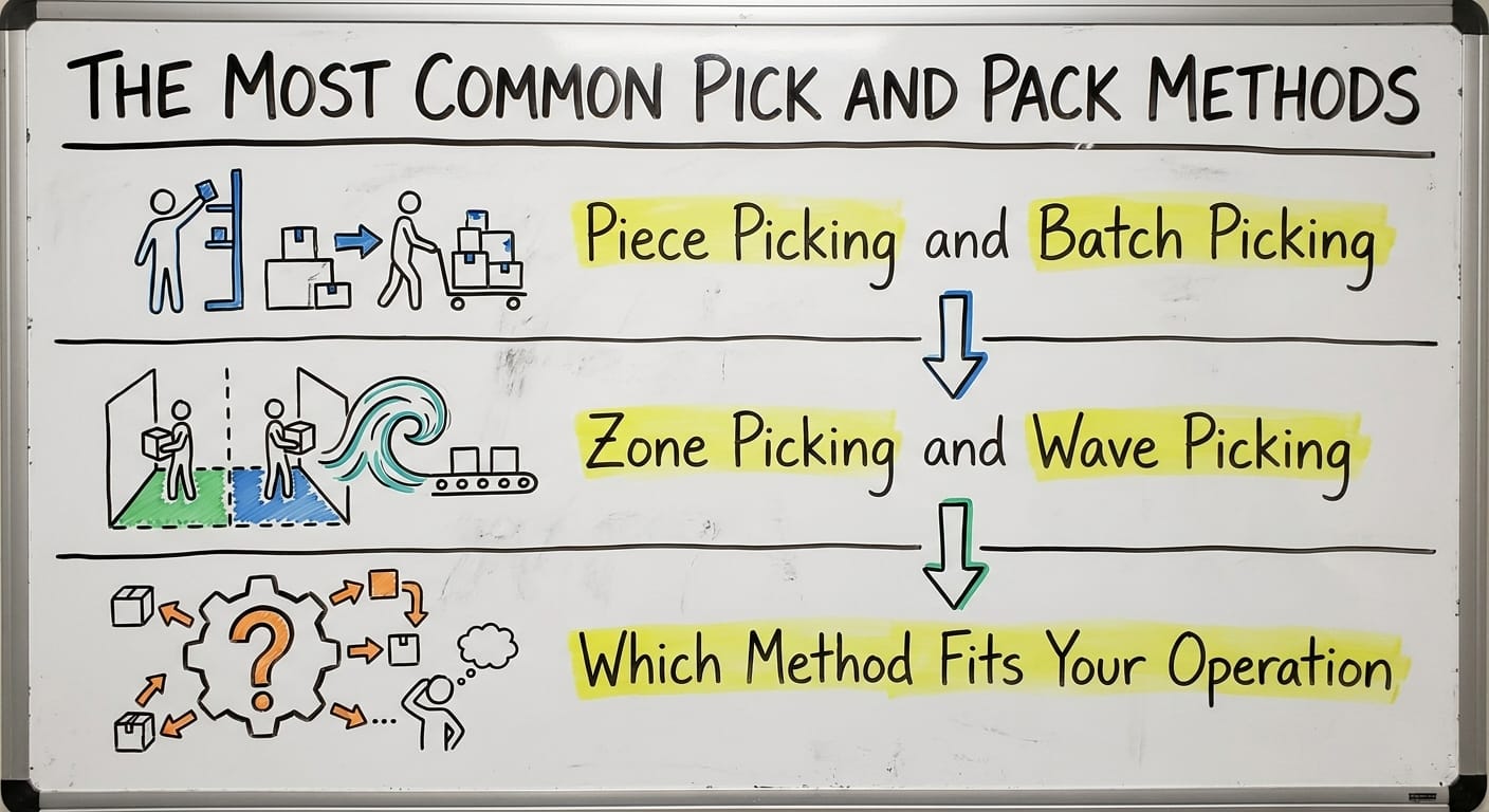 The Most Common Pick and Pack Methods, drawn out