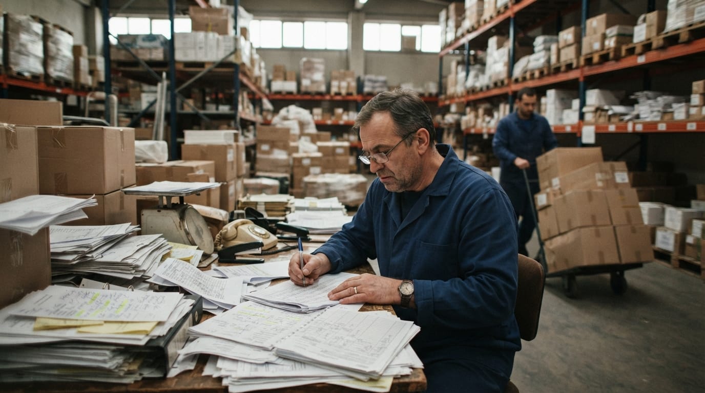 The manual process warehousing tasks replaces