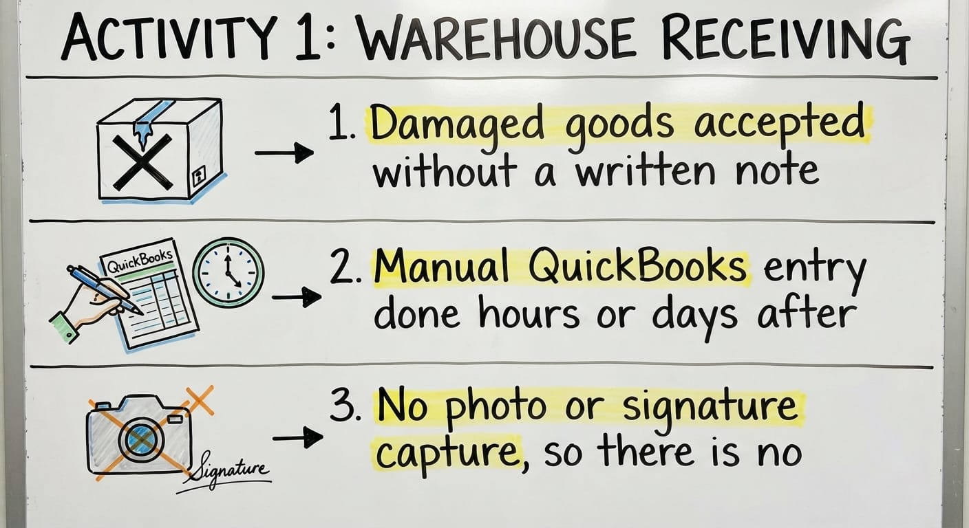 Activity 1: Warehouse Receiving, drawn out