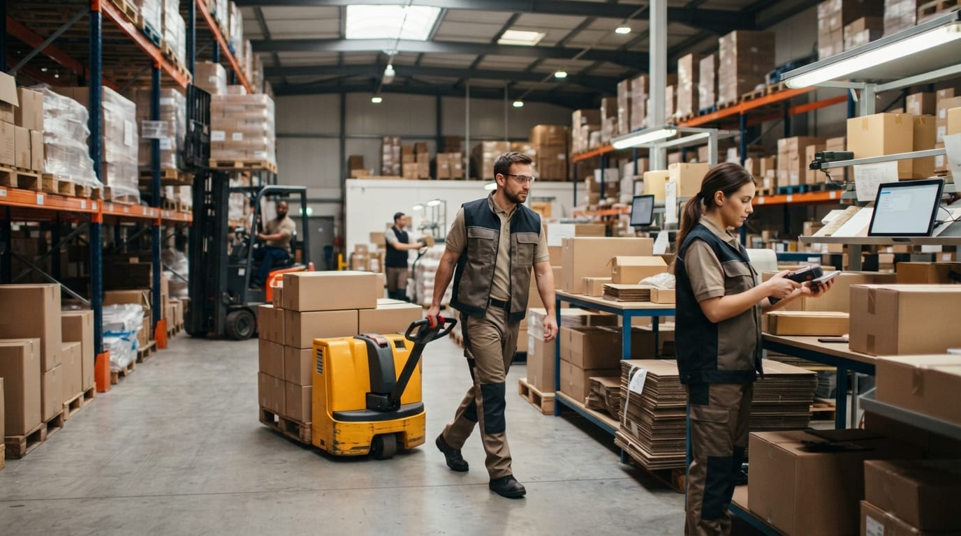 The team who would use what are the 5 main activities in a warehouse?, mid-task