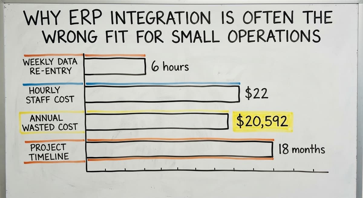 Why ERP Integration Is Often the Wrong Fit for Small Operations, in figures