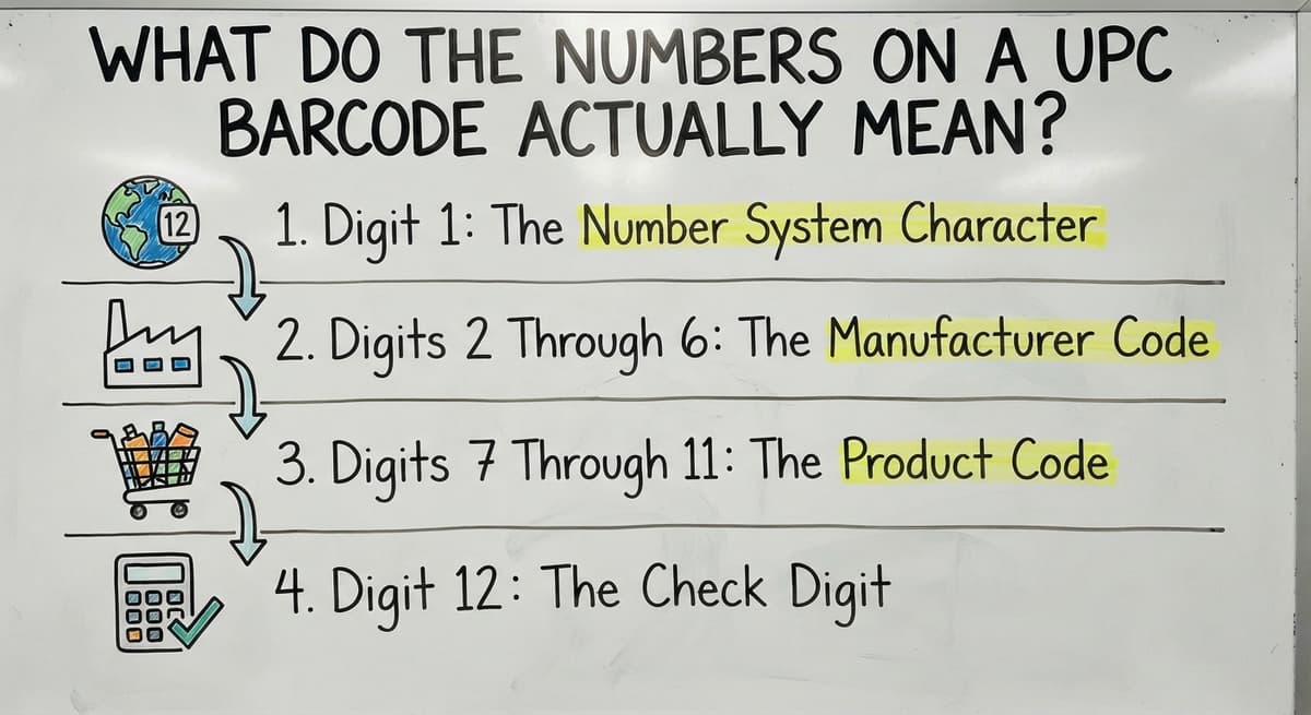 What Do the Numbers on a UPC Barcode Actually Mean?, drawn out
