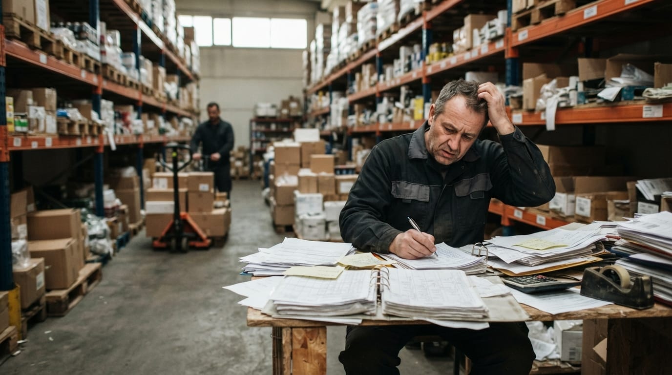 The manual process what is a simple warehouse management system? replaces
