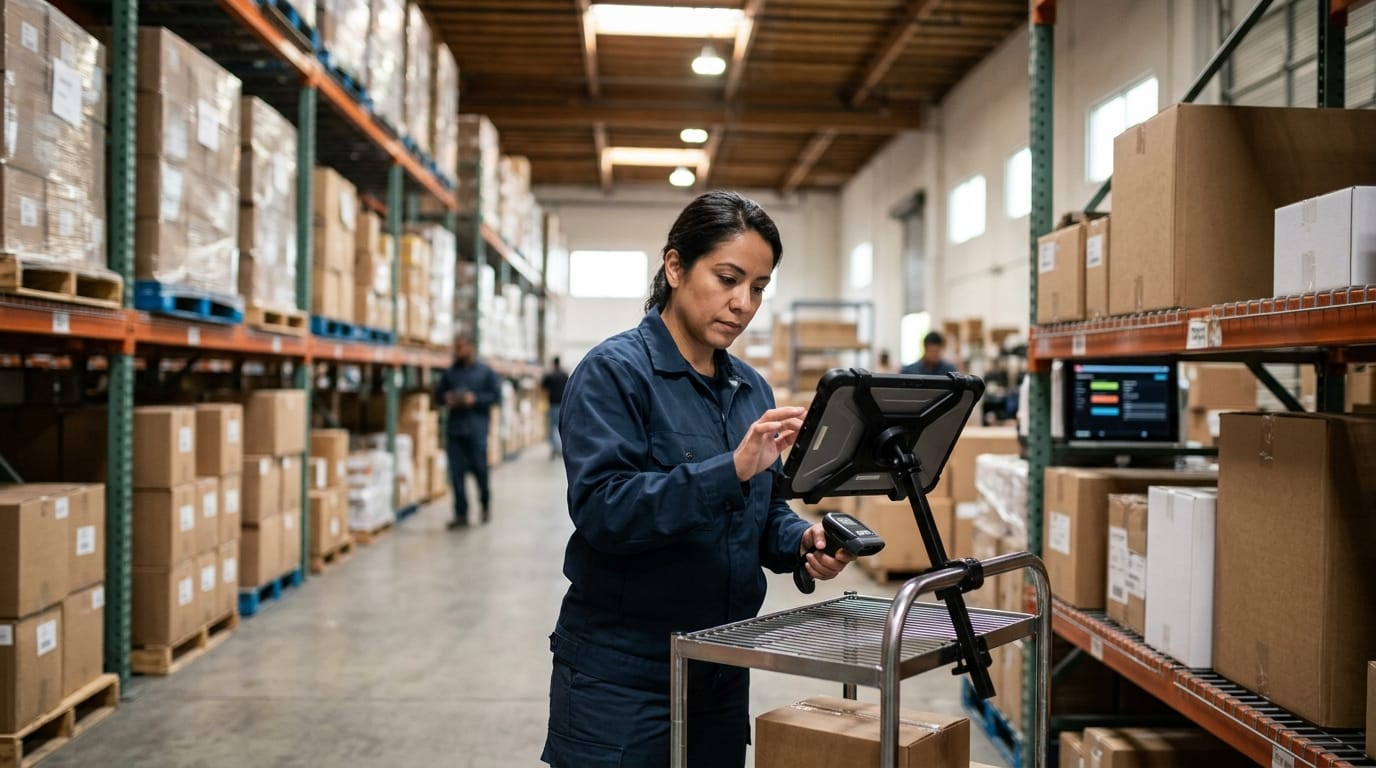 The team who would use what is a warehouse management system, mid-task