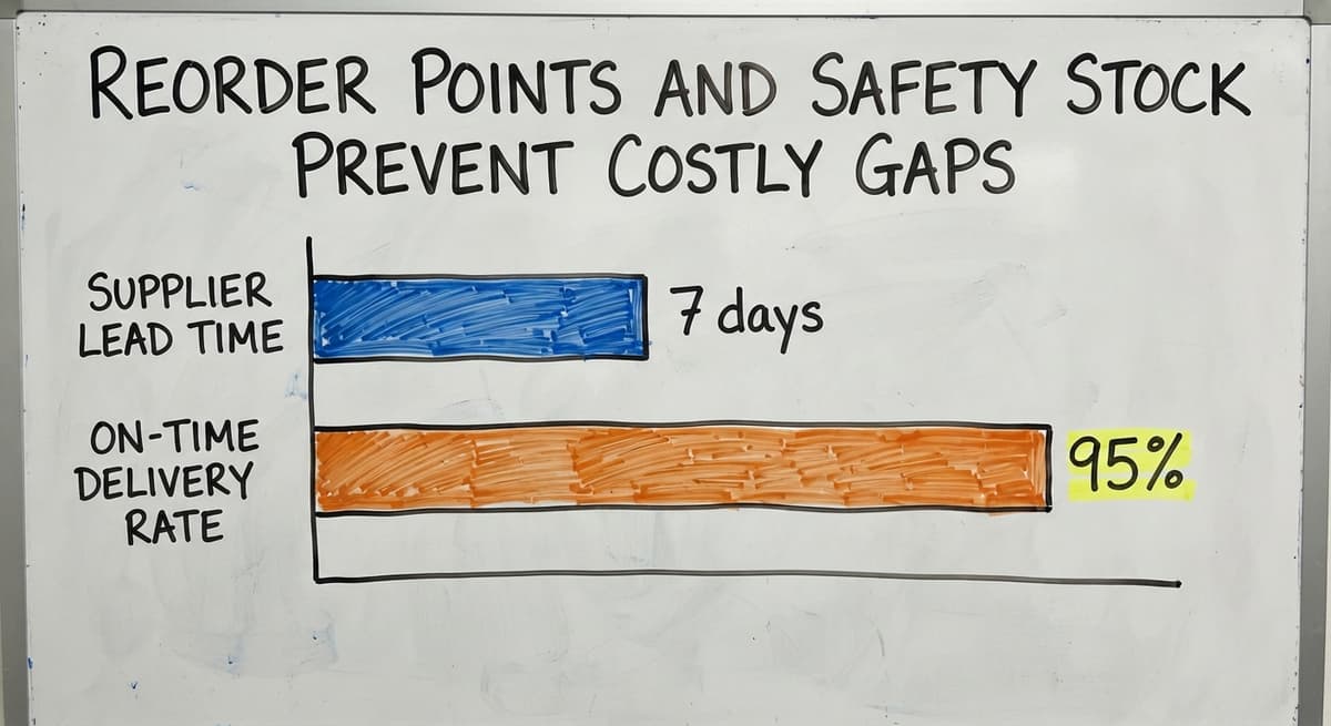 Reorder Points and Safety Stock Prevent Costly Gaps, in figures