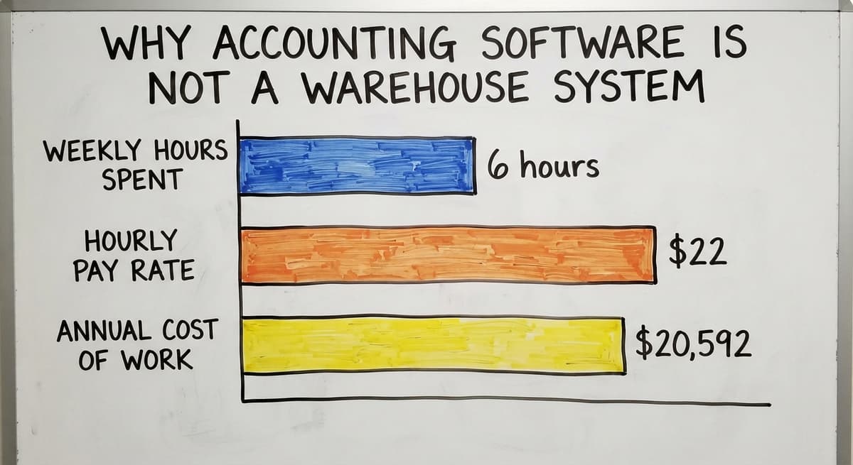 Why Accounting Software Is Not a Warehouse System, in figures