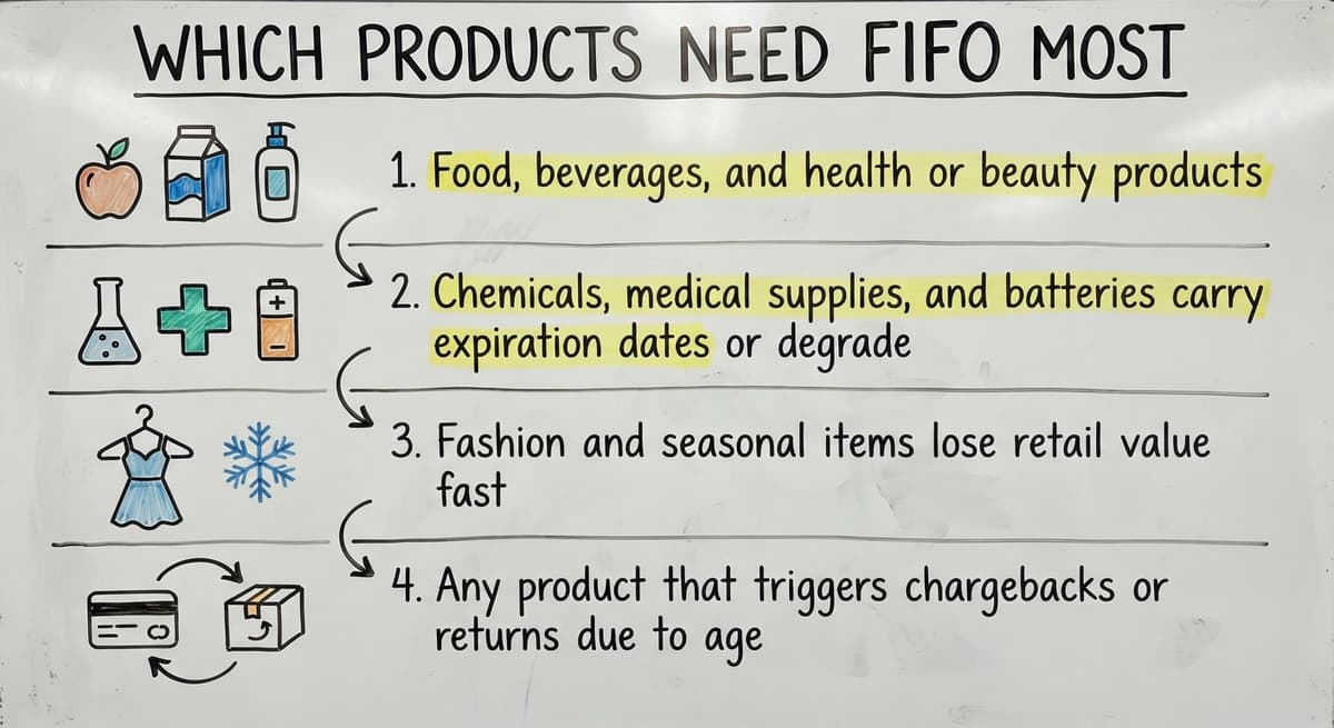 Which Products Need FIFO Most, drawn out