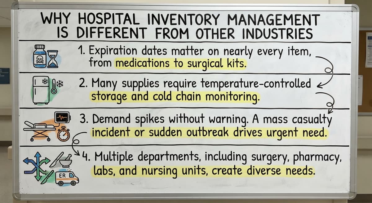 Why Hospital Inventory Management Is Different from Other Industries, drawn out