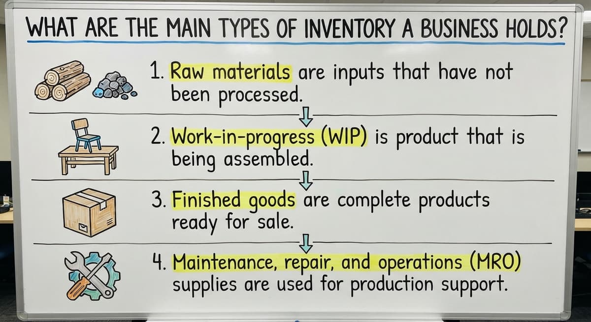 What Are the Main Types of Inventory a Business Holds?, drawn out