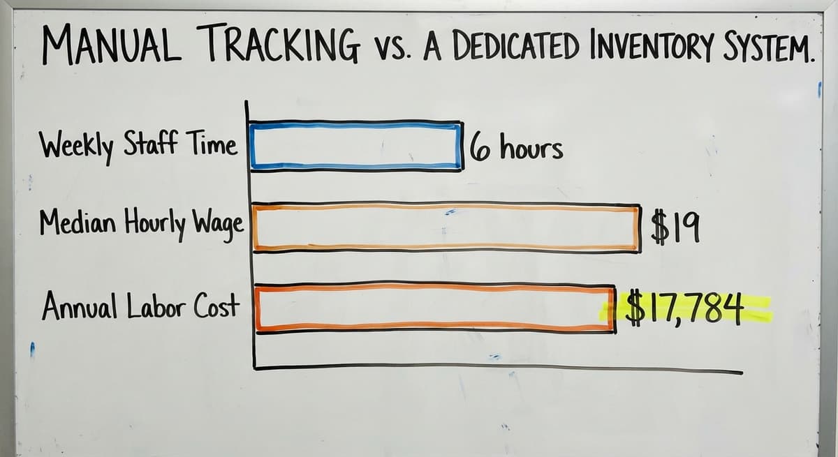 Manual Tracking vs. a Dedicated Inventory System, in figures