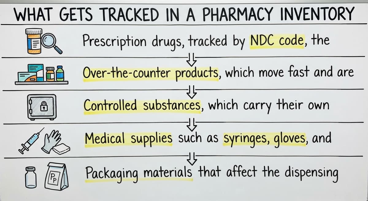 What Gets Tracked in a Pharmacy Inventory, drawn out
