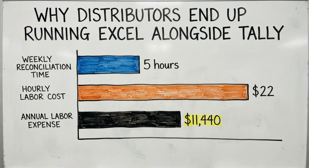 Why Distributors End Up Running Excel Alongside Tally, in figures
