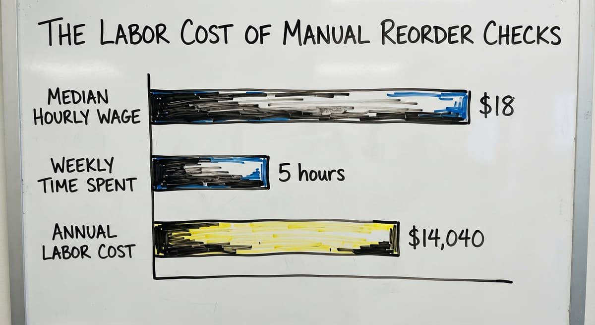 The Labor Cost of Manual Reorder Checks, in figures