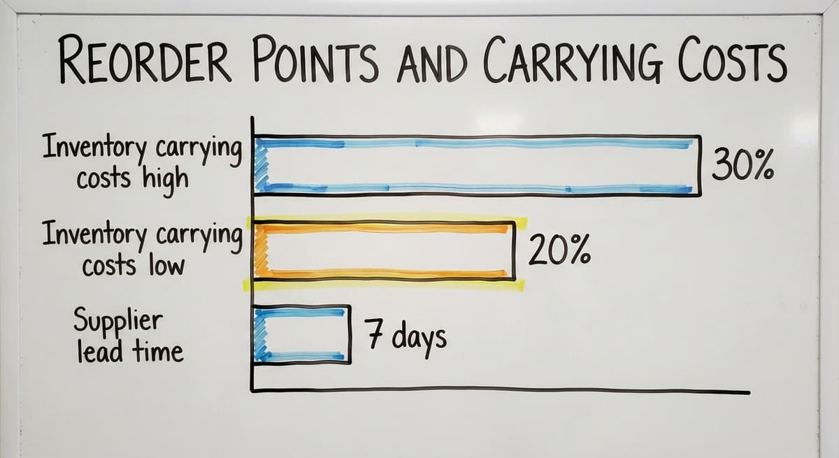 Reorder Points and Carrying Costs, in figures