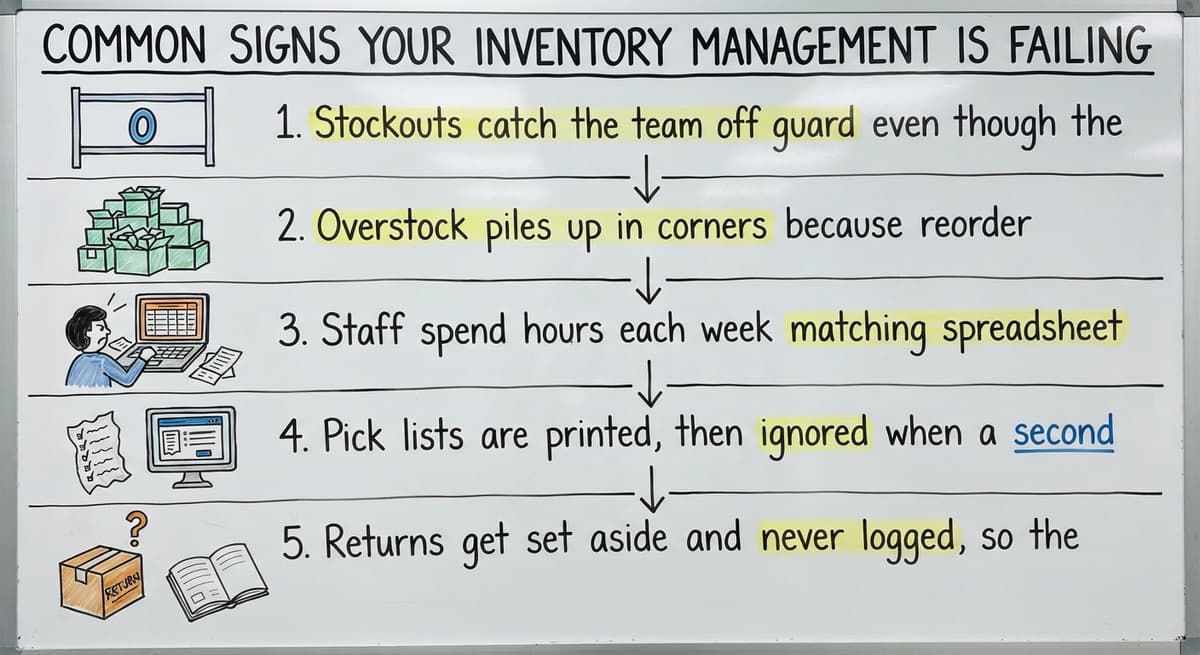 Common Signs Your Inventory Management Is Failing, drawn out