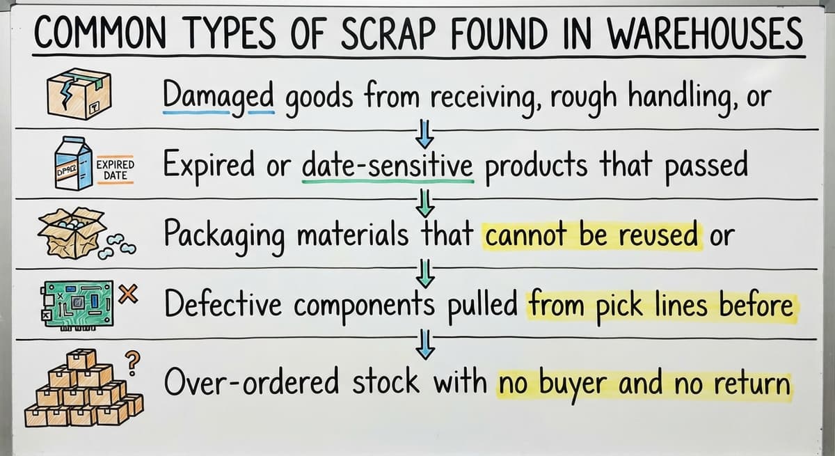 Common Types of Scrap Found in Warehouses, drawn out