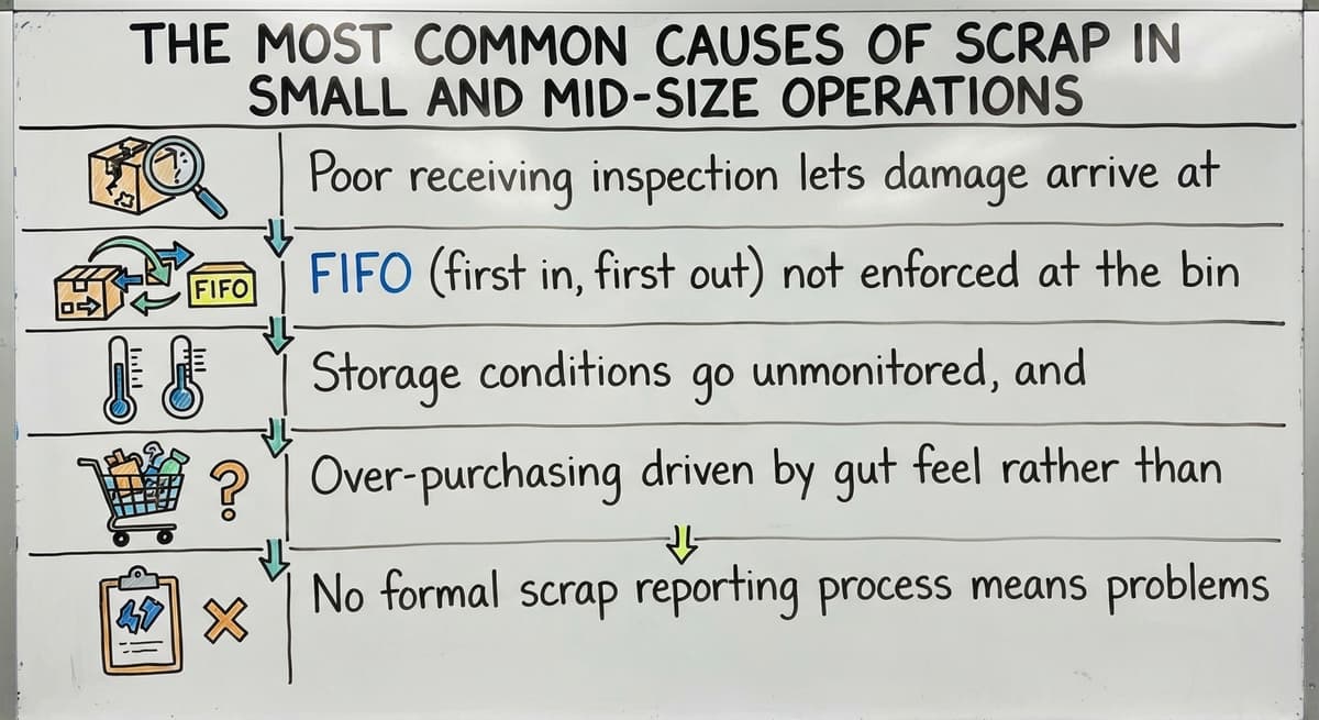The Most Common Causes of Scrap in Small and Mid-Size Operations, drawn out