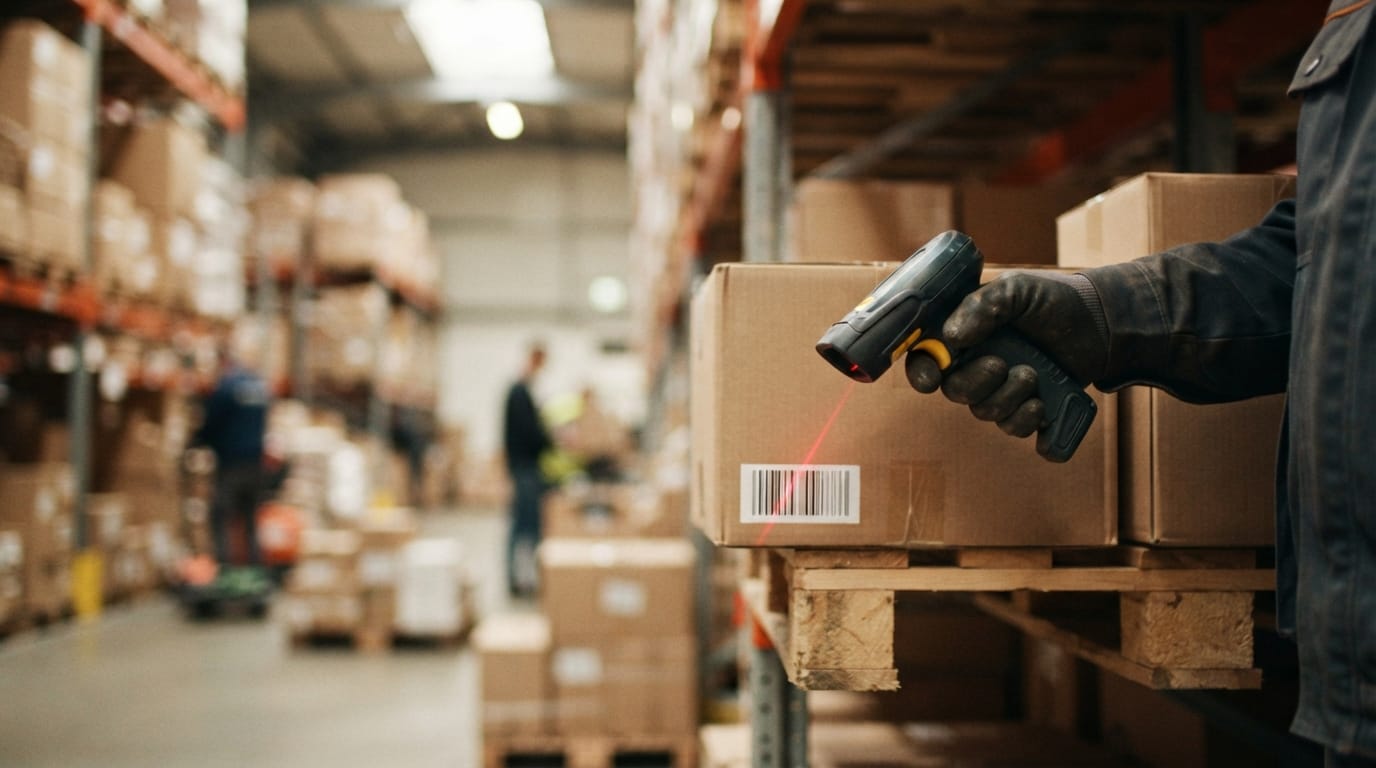 Close detail from the work what is the best warehouse inventory management system? supports
